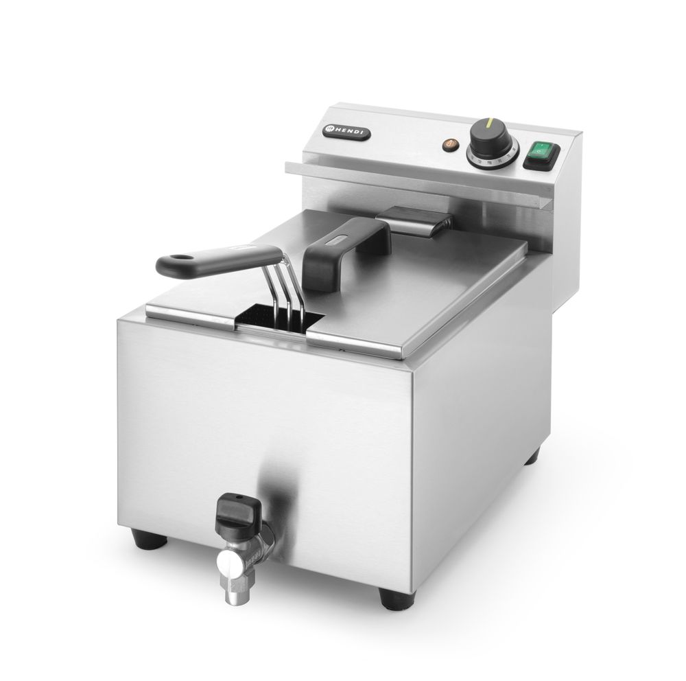 Profi Line Fritteuse mit Ablasshahn, 8 l, HENDI, Profi Line, 8L, Hellgrau, 230V/3500W, 305x515x H 354mm HENDI