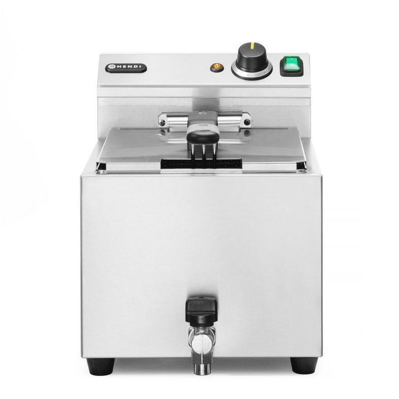 Fritteuse XL Profi Line mit Ablasshahn, 10 Liter, HENDI, Profi Line, 10L, 400V/6600W, 300x680x H 420mm HENDI