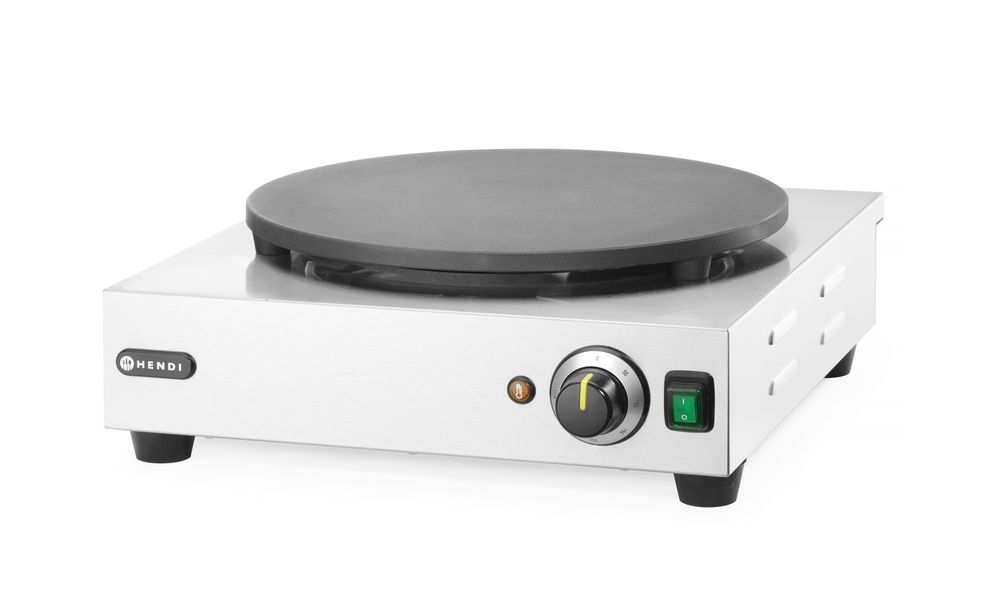 HENDI Crêpe-Platte – Ø 400 mm, 3000 W, Gusseisen