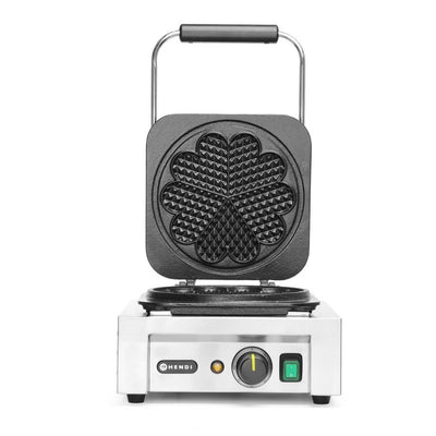 HENDI Heart-Shaped Waffle Maker – 2.2 kW, Thermostat, Waffle Fork