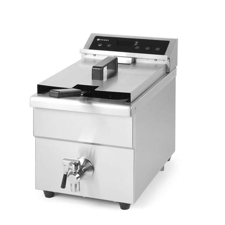 Induktionsfritteuse mit Ablasshahn - 8 l, HENDI, 8L, Hellgrau, 230V/3500W, 288x619x H 408mm HENDI