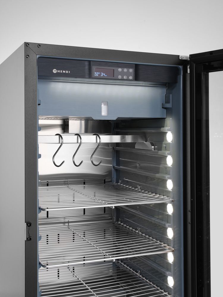 HENDI Fleischreifeschrank 233 L – Glastür, UVC-Lampe, Salzschale HENDI
