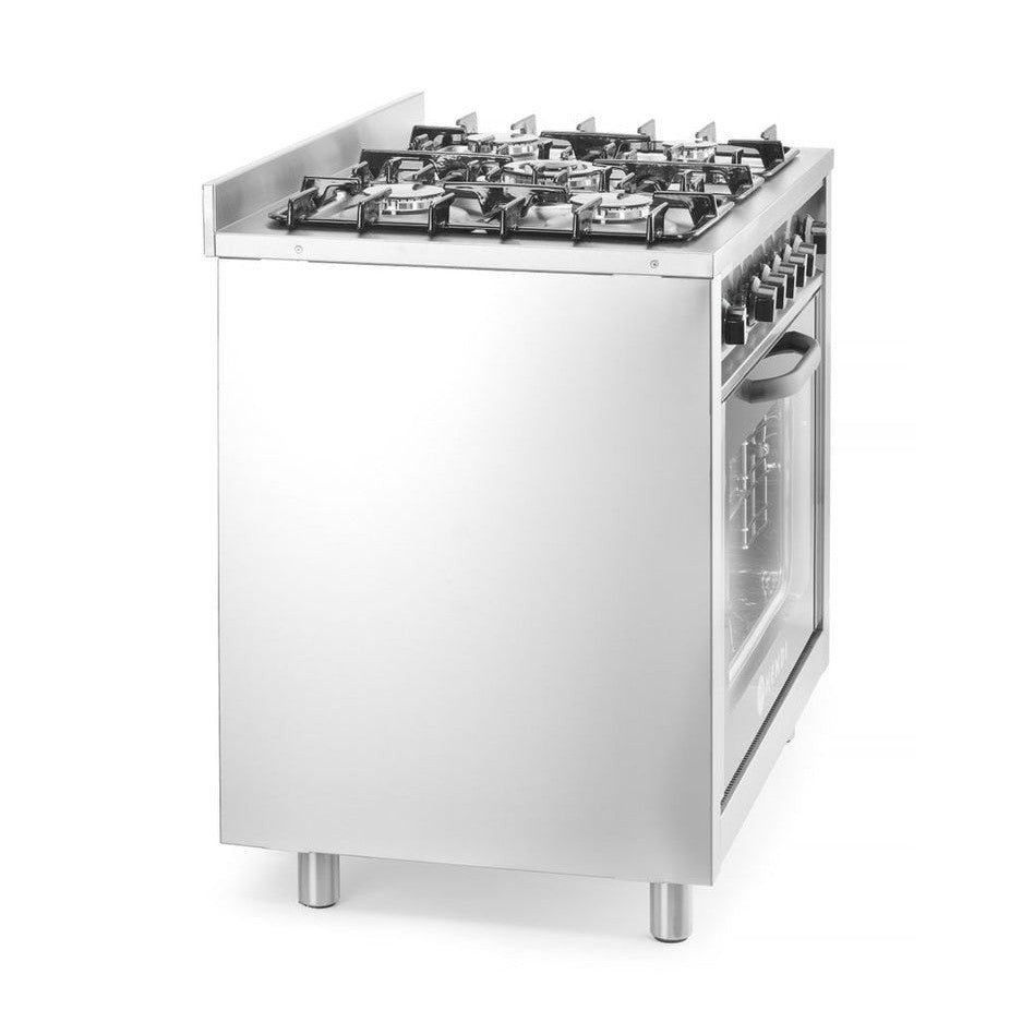 HENDI Gasherd Kitchen Line – 5 Kochfelder mit Elektroofen, 14,3 kW HENDI
