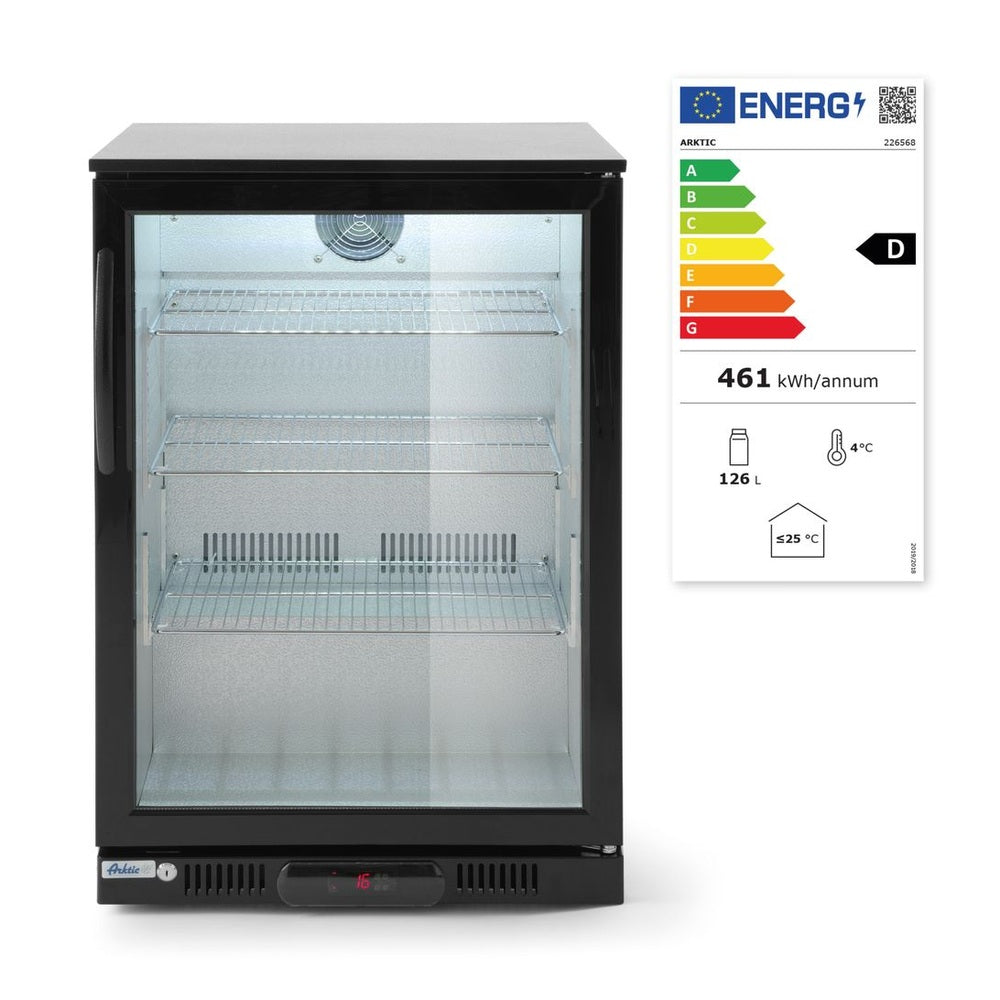 Arktic Bar-Kühlschrank 1-türig 105 l – Schwarz, Alu-Innenraum