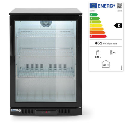 Arktic Bar-Kühlschrank 1-türig 105 l – Schwarz, Alu-Innenraum