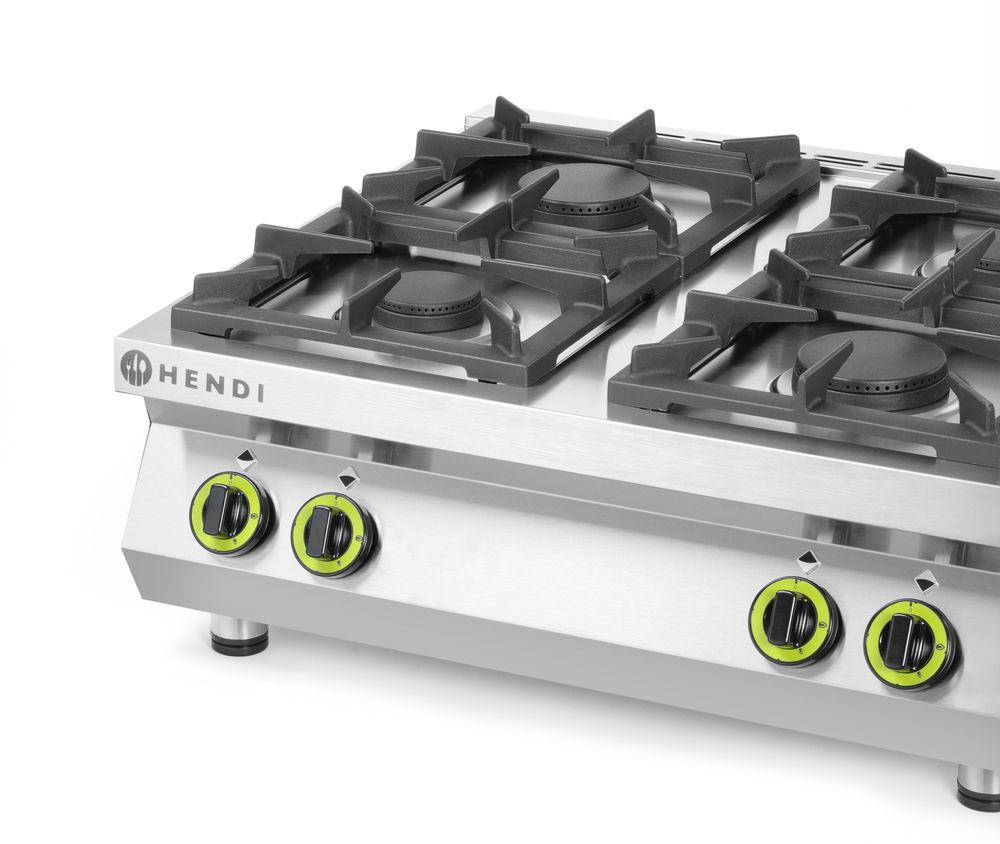 HENDI Gasherd Kitchen Line – 4 Kochfelder Table-Top, 19 kW