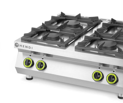 HENDI Gasherd Kitchen Line – 4 Kochfelder Table-Top, 19 kW
