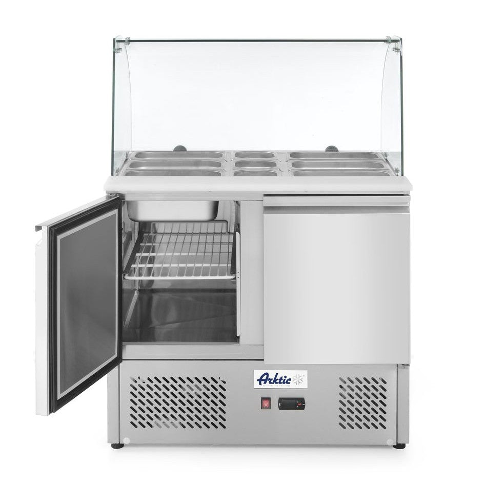 Kühltisch, zweitürig mit Glasdisplay 300L, Arktic, 230V/310W, 912x702x H 1330mm Arktic