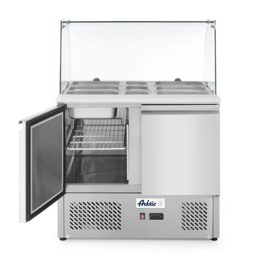 Kühltisch, zweitürig mit Glasdisplay 300L, Arktic, 230V/310W, 912x702x H 1330mm Arktic