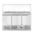 Arktic Saladette dreitürig mit Glasdisplay – 380 L, 4 × GN 1/1 Arktic