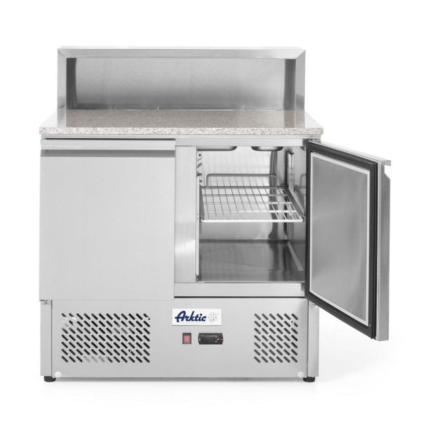Arktic Pizzatisch zweitürig 300 L – Granitplatte, 5 × GN 1/6 Arktic