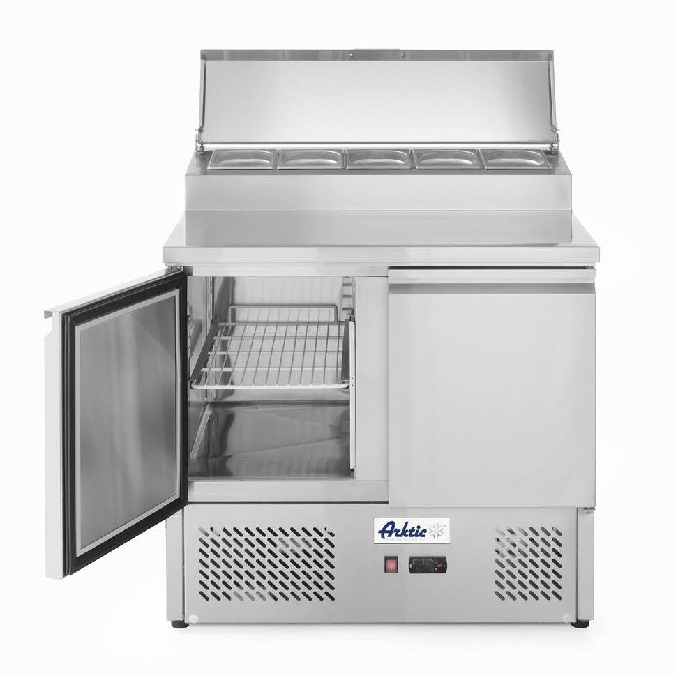 Kühltisch, zweitürig mit Aufsatz-Kühlvitrine 300 L, Arktic, 230V/310W, 900x702x H 1265mm Arktic