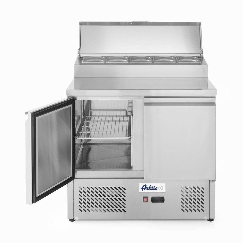 Arktic Saladette zweitürig mit Aufsatzvitrine – 300 L, 5 × GN 1/6 Arktic