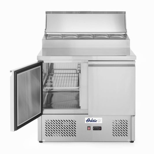Kühltisch, zweitürig mit Aufsatz-Kühlvitrine 300 L, Arktic, 230V/310W, 900x702x H 1265mm Arktic