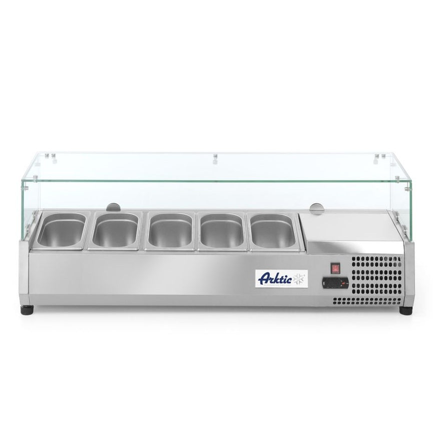 Aufsatz-Kühlvitrine Gastronorm 1/4, Arktic, 5x GN 1/4, 230V/180W, 1205x335x H 460mm Arktic