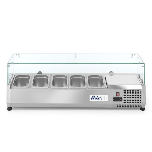 Aufsatz-Kühlvitrine Gastronorm 1/4, Arktic, 7x GN 1/4, 230V/180W, 1505x335x H 460mm Arktic