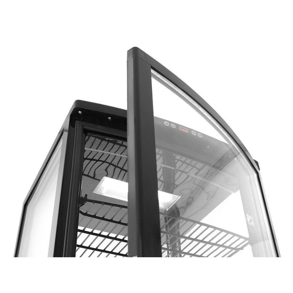 Arktic Kühlvitrine 270 L, Schwarz – 5 Etagen, 0 bis 6 °C, rollbar Arktic