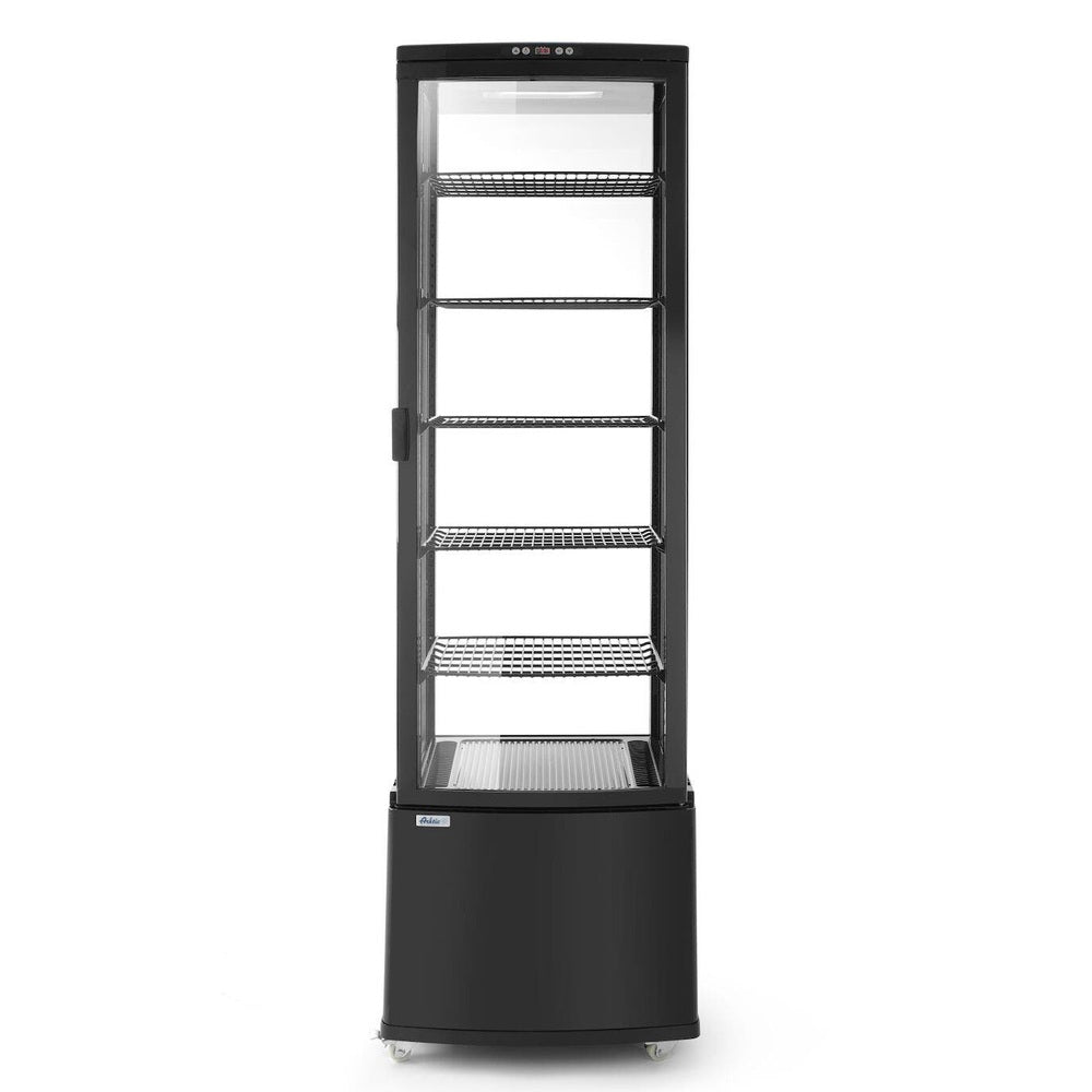 Arktic Kühlvitrine 270 L, Schwarz – 5 Etagen, 0 bis 6 °C, rollbar Arktic