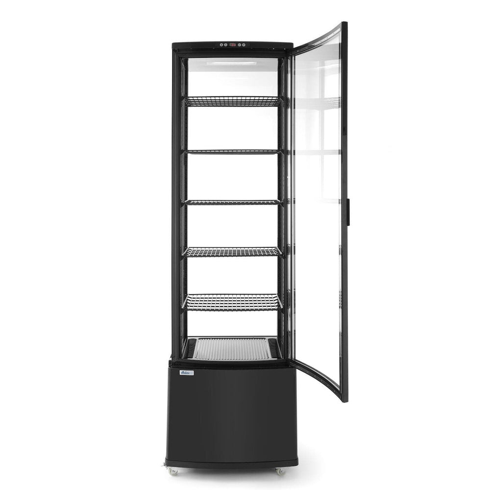 Arktic Kühlvitrine 270 L, Schwarz – 5 Etagen, 0 bis 6 °C, rollbar Arktic