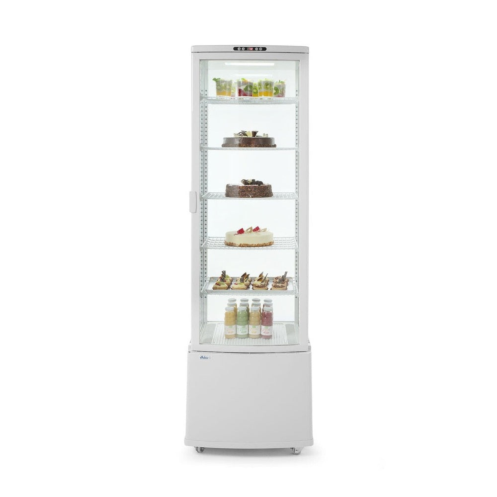 Arktic Kühlvitrine 270 L, Weiss – 5 Etagen, 0 bis 6 °C, rollbar Arktic