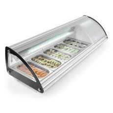Arktic Sushi-Vitrine 5 × GN 1/3 – gekühlt 0–6 °C, mit LED Arktic