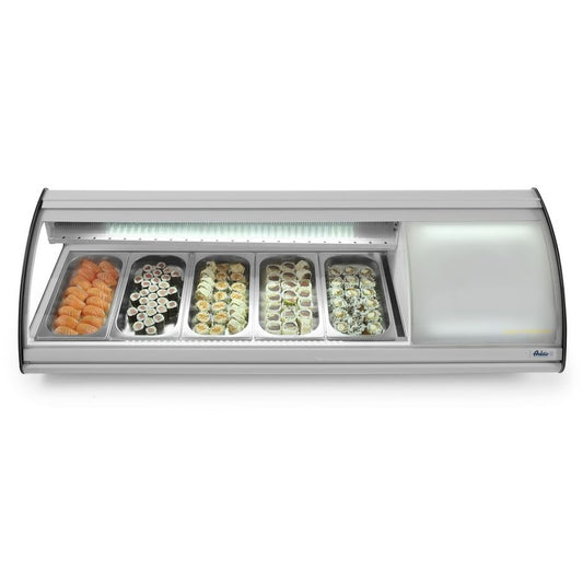 Sushi-Vitrine 5x GN 1/3, Arktic, 230V/160W, 1307x445x H 327mm Arktic