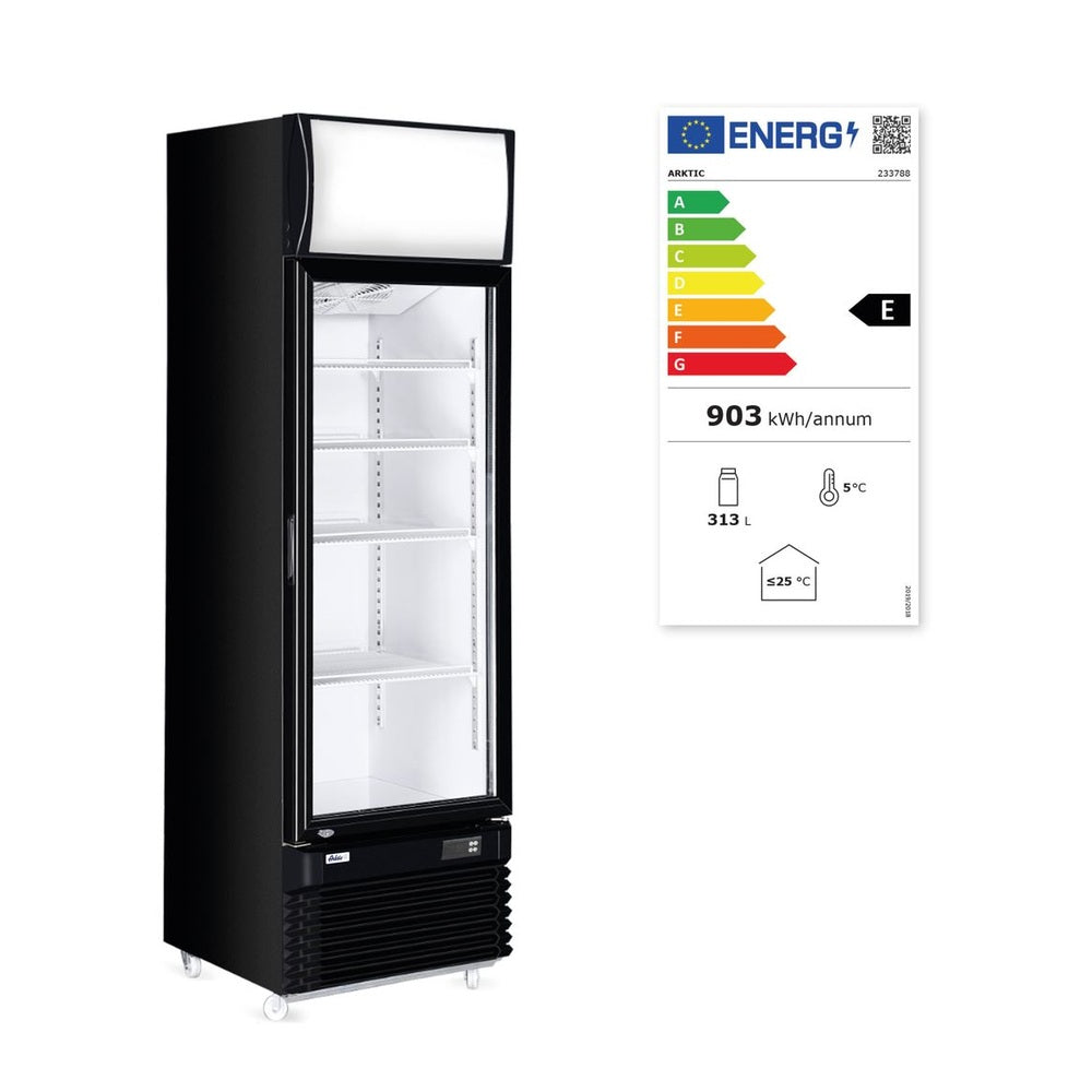Arktic Kühlschrank mit hinterleuchteter Blende – 254 L, Schwarz Arktic