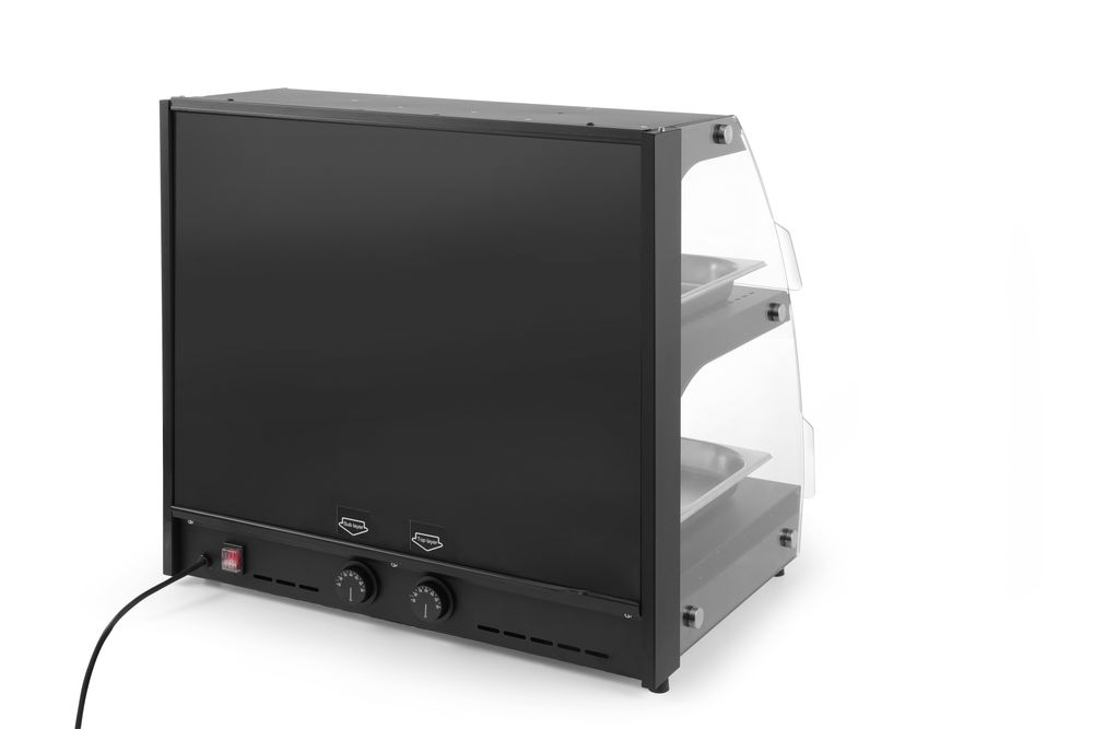 HENDI Warmhaltevitrine mit Quarzheizung – 2 Regalböden, 560 W HENDI