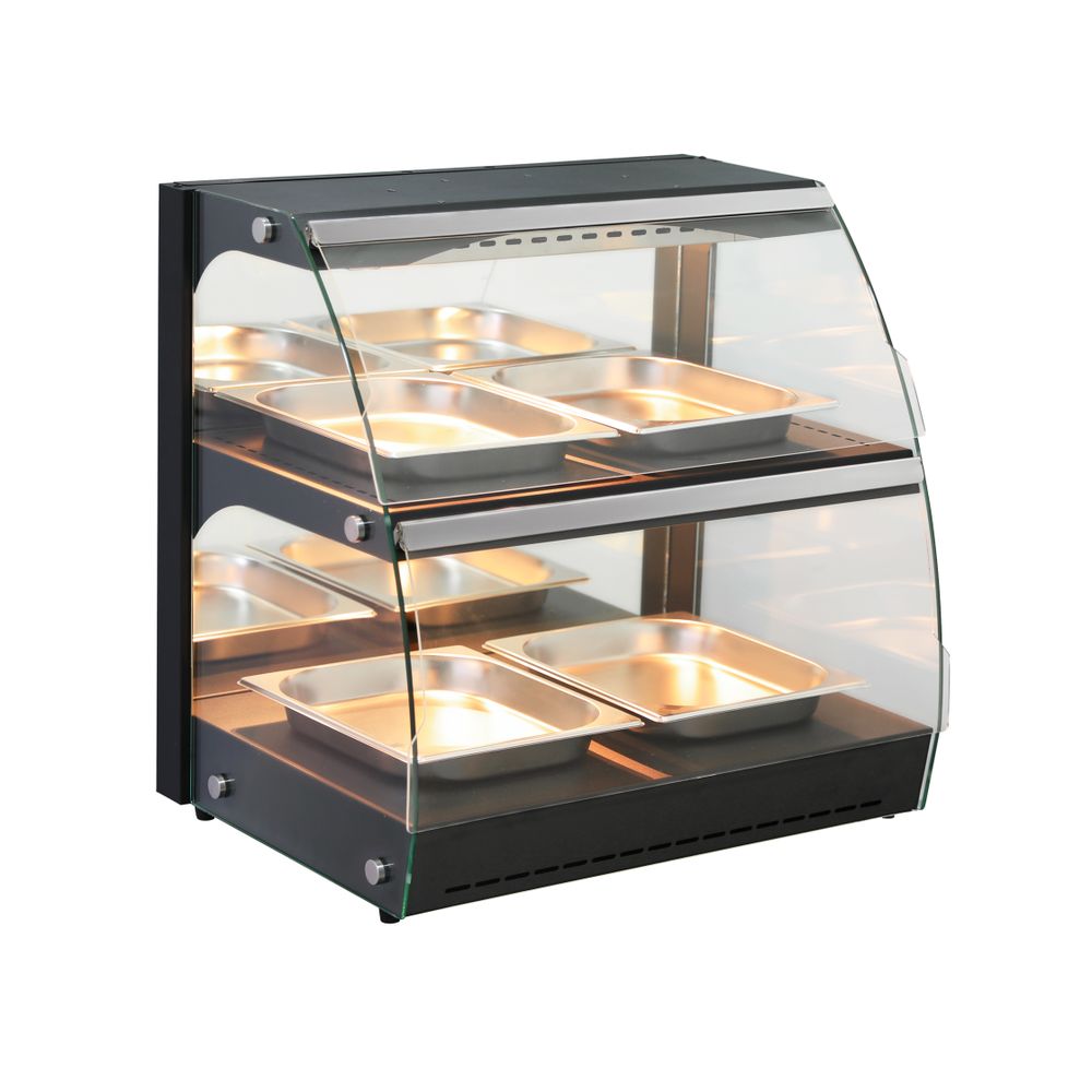 HENDI Warmhaltevitrine mit Quarzheizung – 2 Regalböden, 560 W HENDI