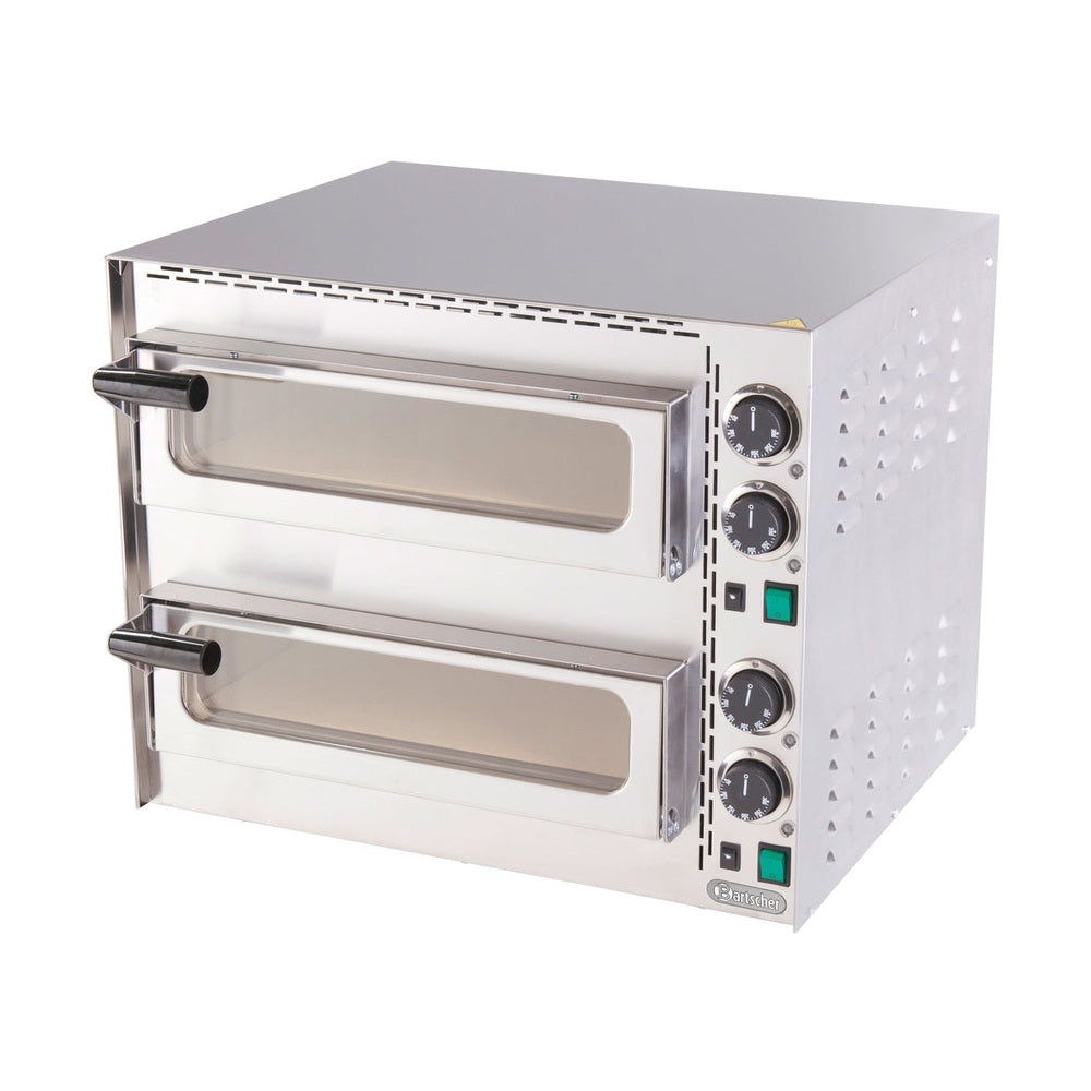 Bartscher Pizzaofen Zweikammer Mini Plus 2 – 2 × Ø 35 cm, 300 °C Bartscher