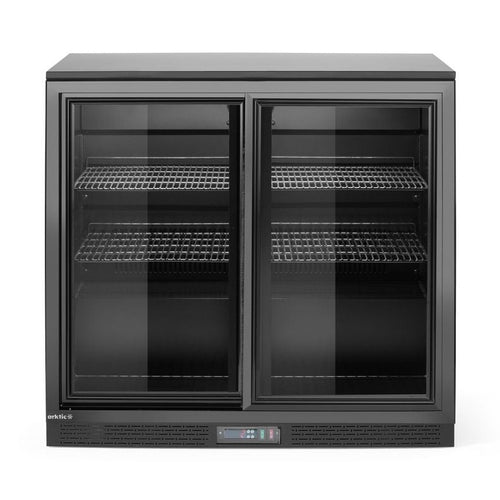 Arktic Bar-Kühlschrank 2 Schiebetüren 158 l – Schwarz, pulverbeschichtet