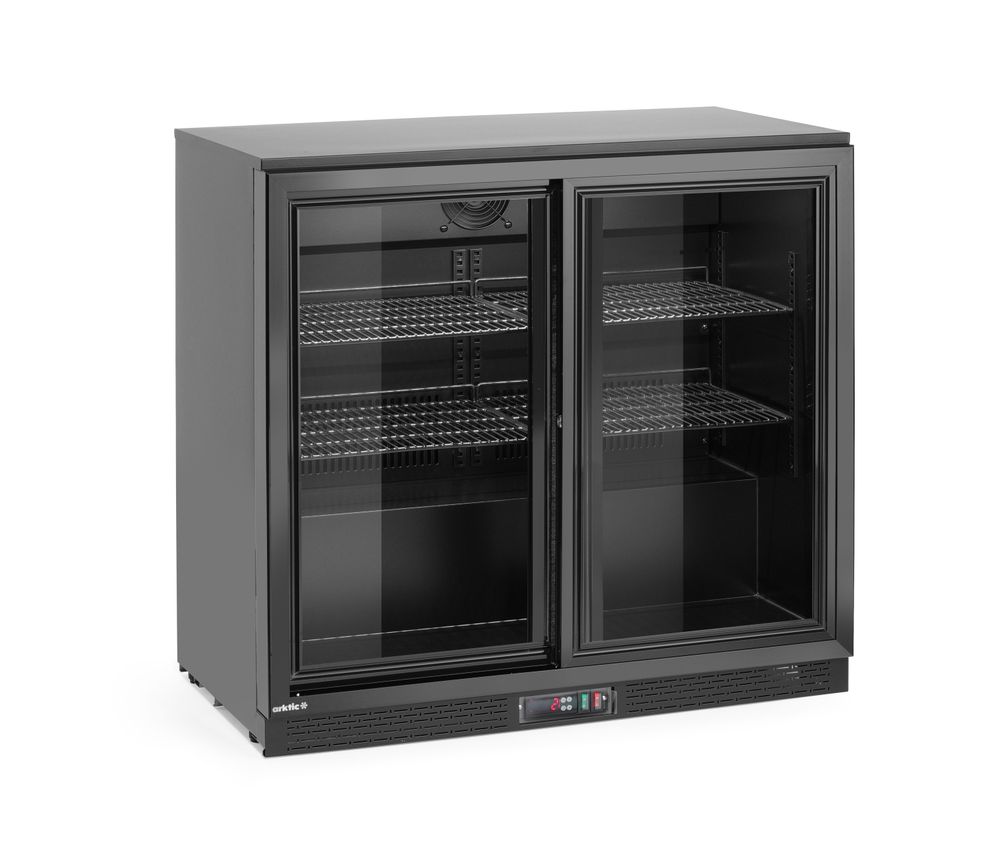 Arktic Bar-Kühlschrank 2 Schiebetüren 158 l – Schwarz, pulverbeschichtet