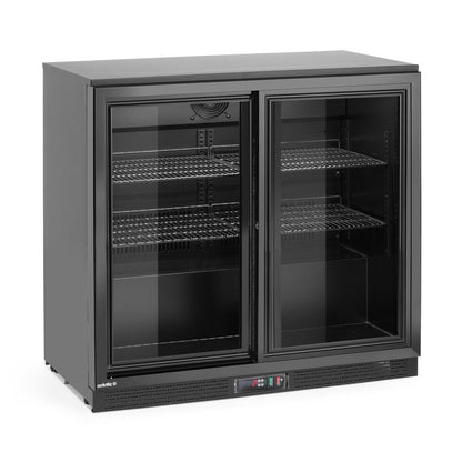 Arktic Bar-Kühlschrank 2 Schiebetüren 158 l – Schwarz, pulverbeschichtet