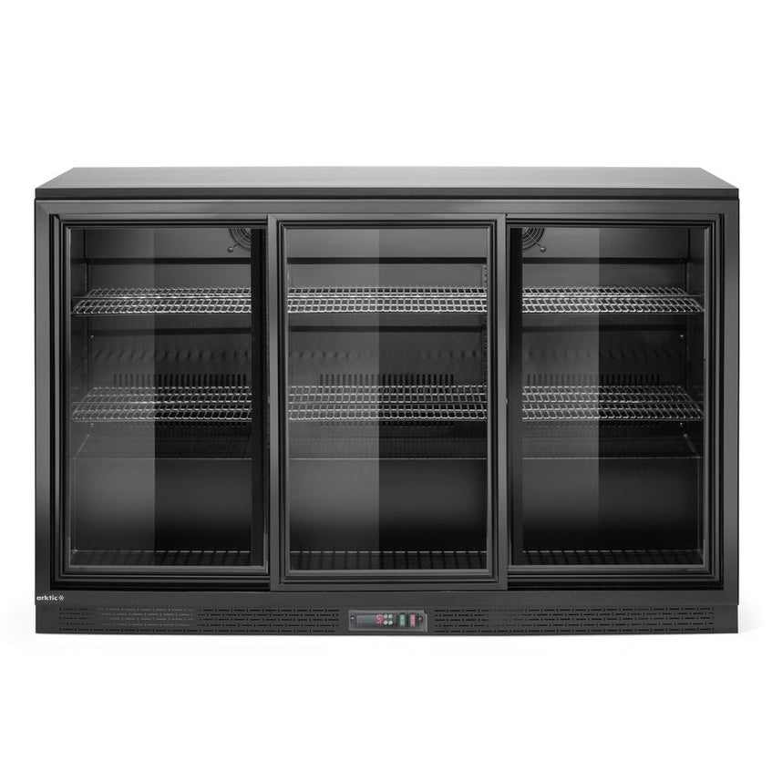 Arktic Bar-Kühlschrank 3 Schiebetüren 254 l – Schwarz, pulverbeschichtet