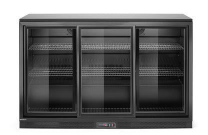 Arktic Bar-Kühlschrank 3 Schiebetüren 254 l – Schwarz, pulverbeschichtet
