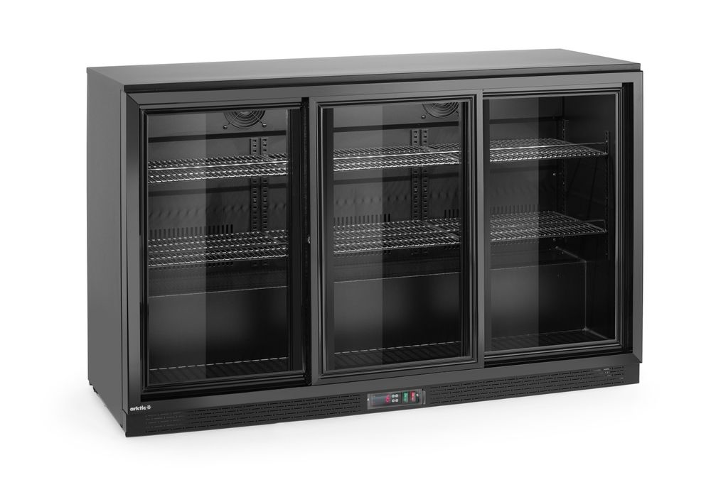 Arktic Bar-Kühlschrank 3 Schiebetüren 254 l – Schwarz, pulverbeschichtet