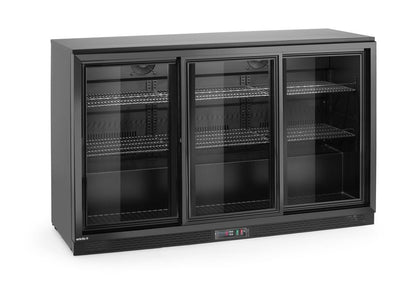 Arktic Bar-Kühlschrank 3 Schiebetüren 254 l – Schwarz, pulverbeschichtet