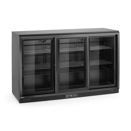 Arktic Bar-Kühlschrank 3 Schiebetüren 254 l – Schwarz, pulverbeschichtet