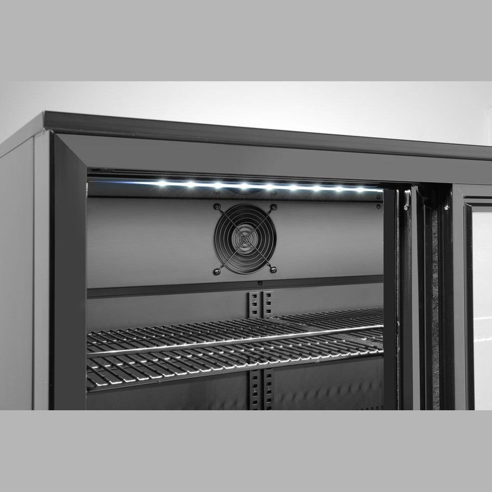 Arktic Bar-Kühlschrank 3 Schiebetüren 254 l – Schwarz, pulverbeschichtet