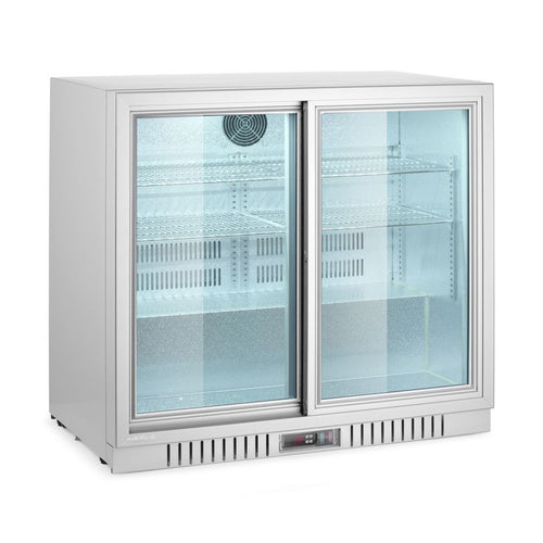 Arktic Bar-Kühlschrank 2 Schiebetüren 150 l – Silber, Alu-Innenraum