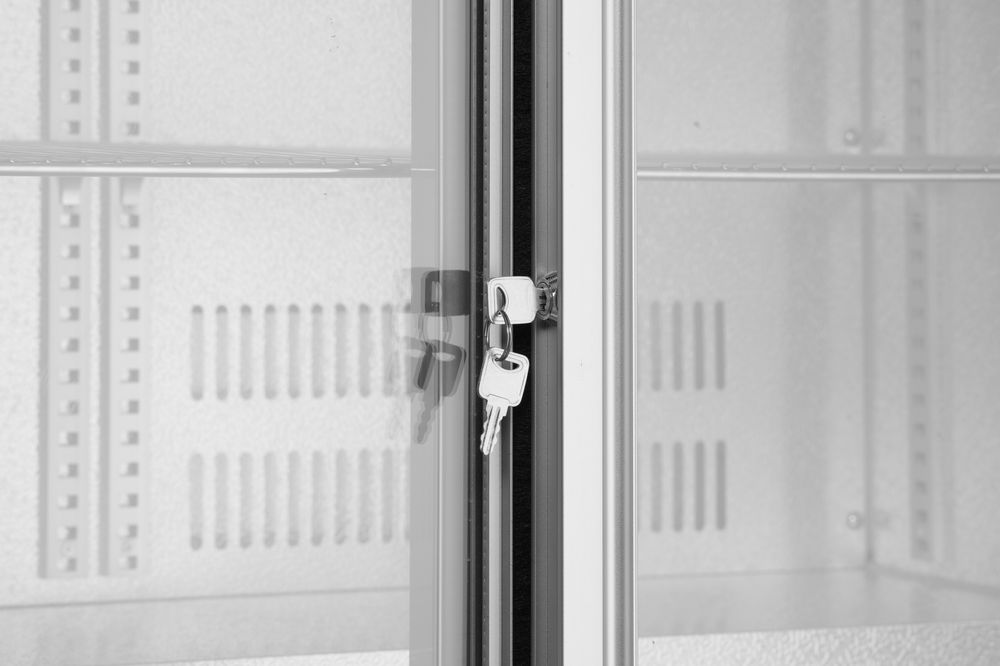 Arktic Bar-Kühlschrank 2 Schiebetüren 150 l – Silber, Alu-Innenraum