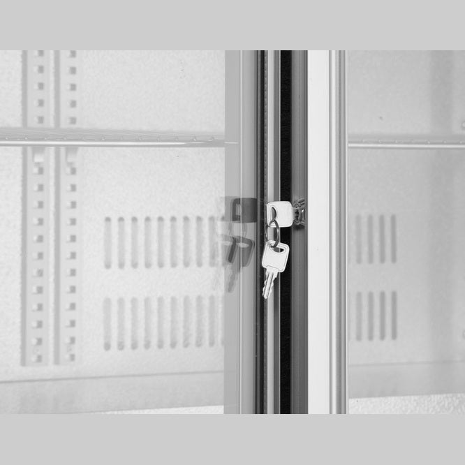 Arktic Bar-Kühlschrank 2 Schiebetüren 150 l – Silber, Alu-Innenraum