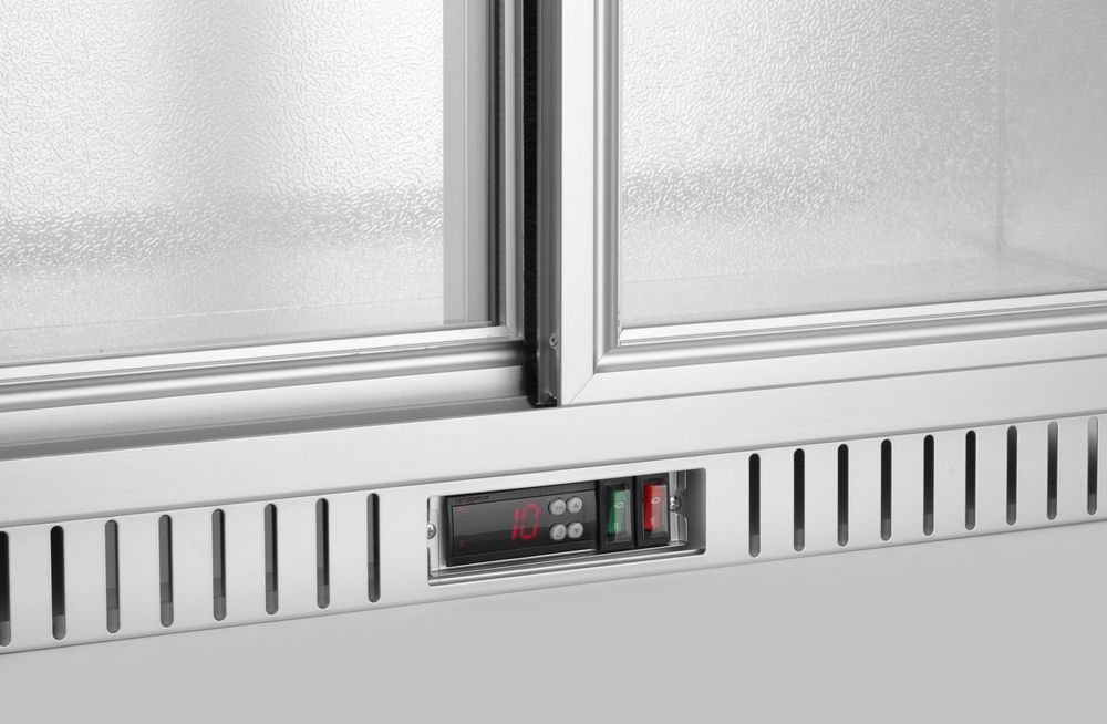 Arktic Bar-Kühlschrank 2 Schiebetüren 150 l – Silber, Alu-Innenraum
