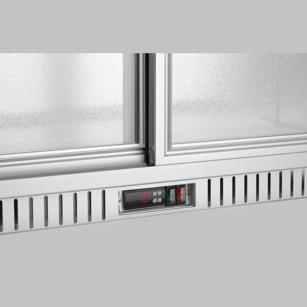 Arktic Bar-Kühlschrank 2 Schiebetüren 150 l – Silber, Alu-Innenraum