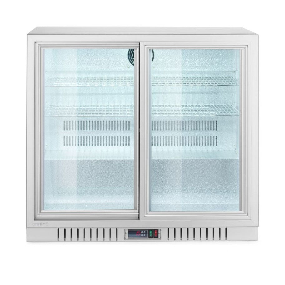 Arktic Bar-Kühlschrank 2 Schiebetüren 150 l – Silber, Alu-Innenraum
