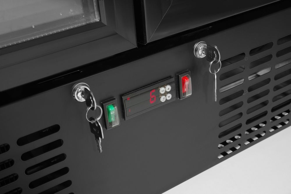 Arktic Bar-Kühlschrank 2-türig hoch 477 l – Schwarz, pulverbeschichtet