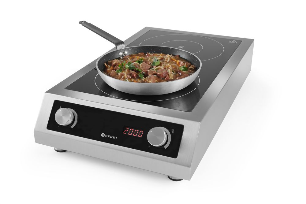 HENDI Induktionskocher Profi Line 7000 – 2 Kochfelder, 7000 W