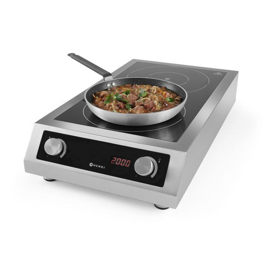 HENDI Induktionskocher Profi Line 7000 – 2 Kochfelder, 7000 W HENDI
