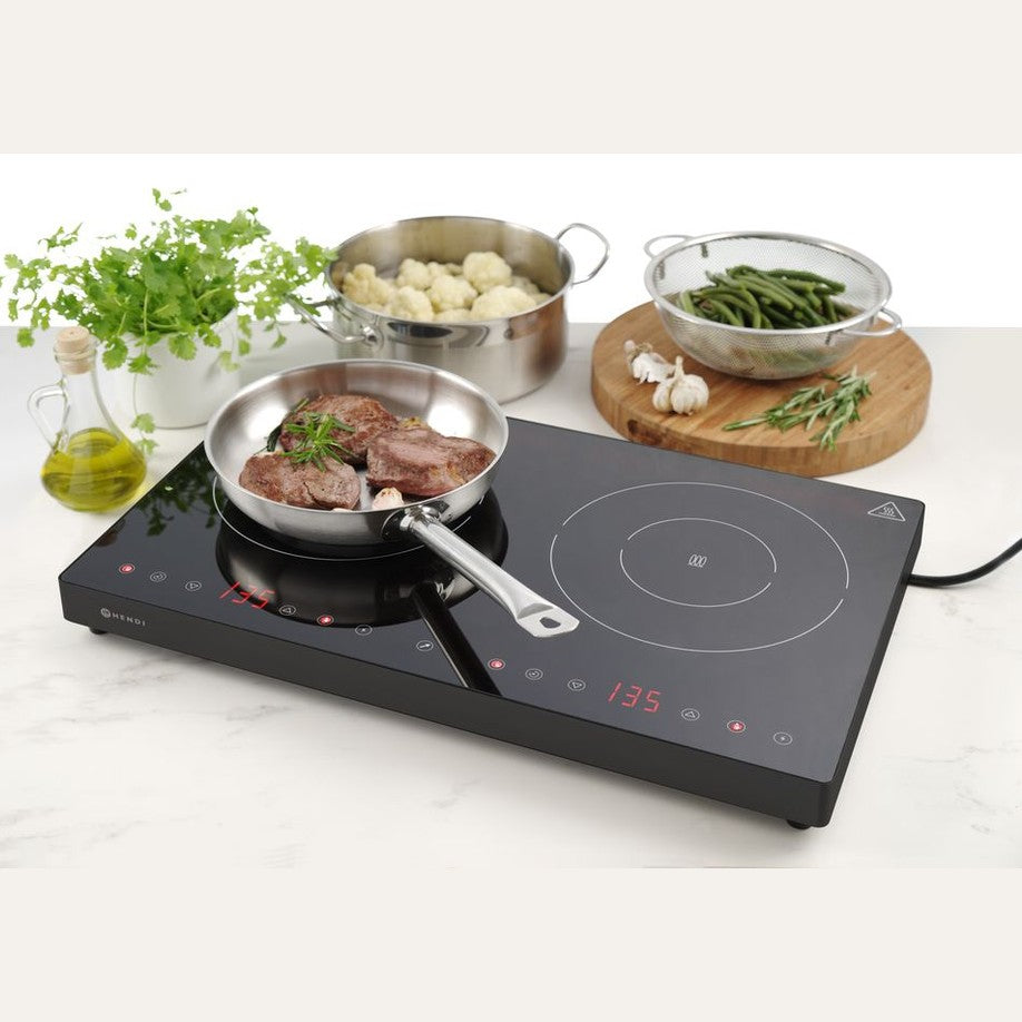 HENDI Induktionskocher doppelt Kitchen Line – 2 Zonen, 3500 W HENDI