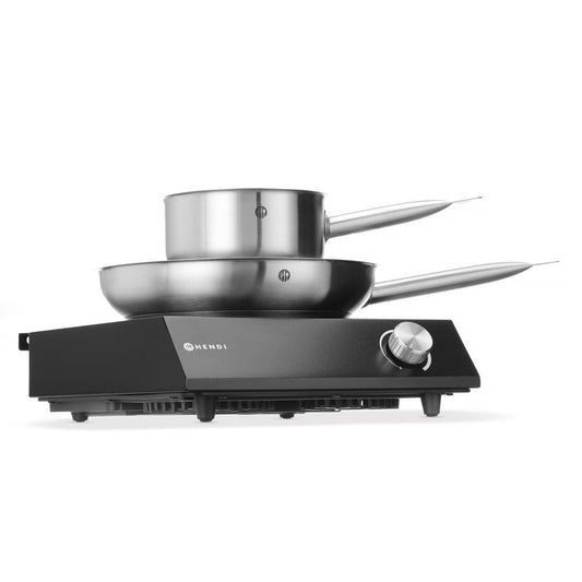Set: Induktionskocher 3500W + Stielkasserolle + Bratpfanne, HENDI, Schwarz, 220-240V/3500W, 320x395x H 95mm HENDI
